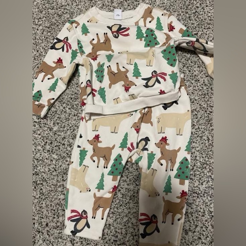 Festive Animal Print Kids Sweat Set